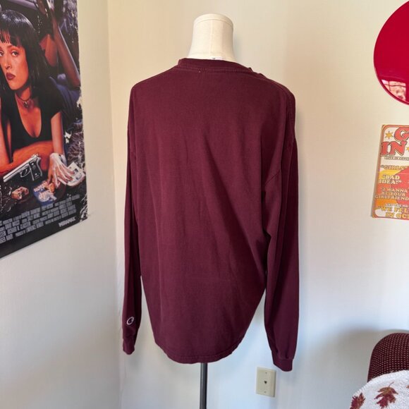 Champion ESPN Long Sleeve Maroon Logo Graphic Shirt - Picture 2 of 12